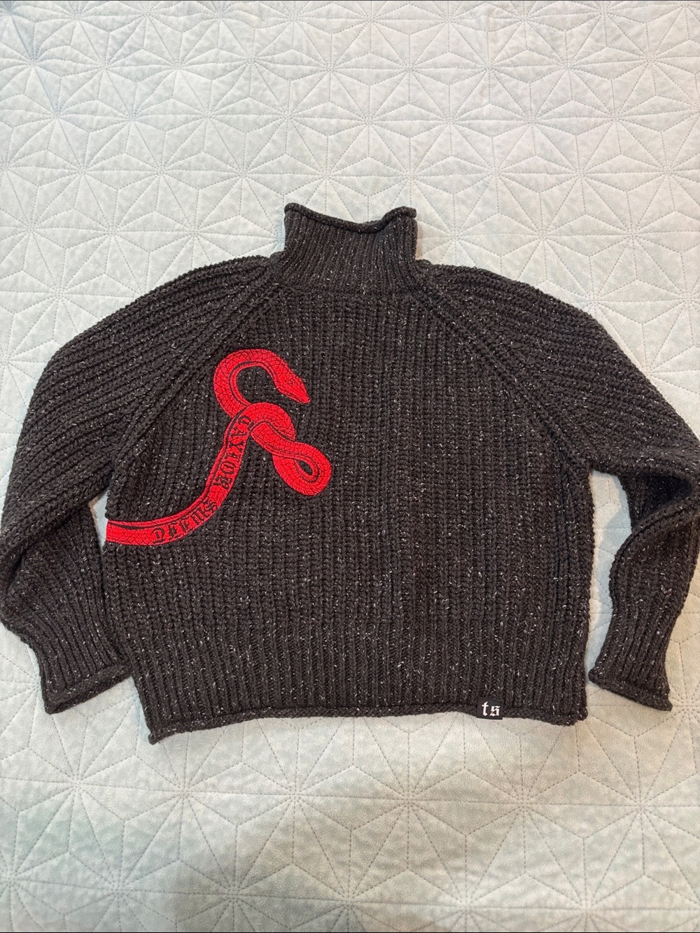 Taylor Swift Sweater charcoal grey with RED SNAKE